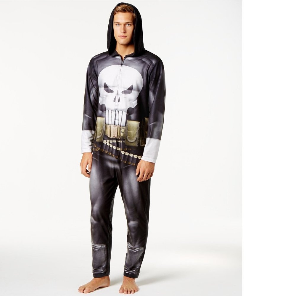 Briefly Stated Punisher Hooded Costume Jumpsuit